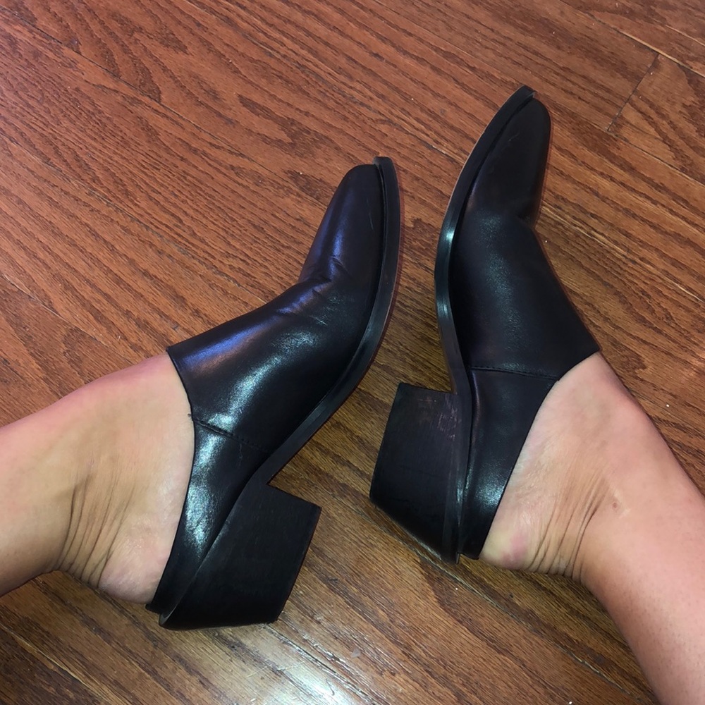 Size 7 UO Black Leather Mules/ Clogs